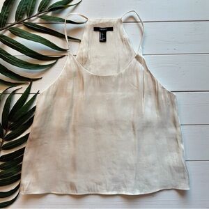 Forever 21 Metallic Shimmer Champagne Tank Top | Y2K Minimalist Racerback Size S
